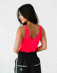 Reversible Brami Crop - Neon Coral