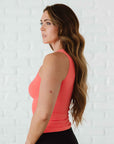 Long Ribbed High Neck - Camellia