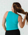 Long Ribbed High Neck - Bluebird