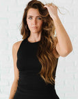 Long Ribbed High Neck - Black