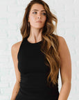 Long Ribbed High Neck - Black