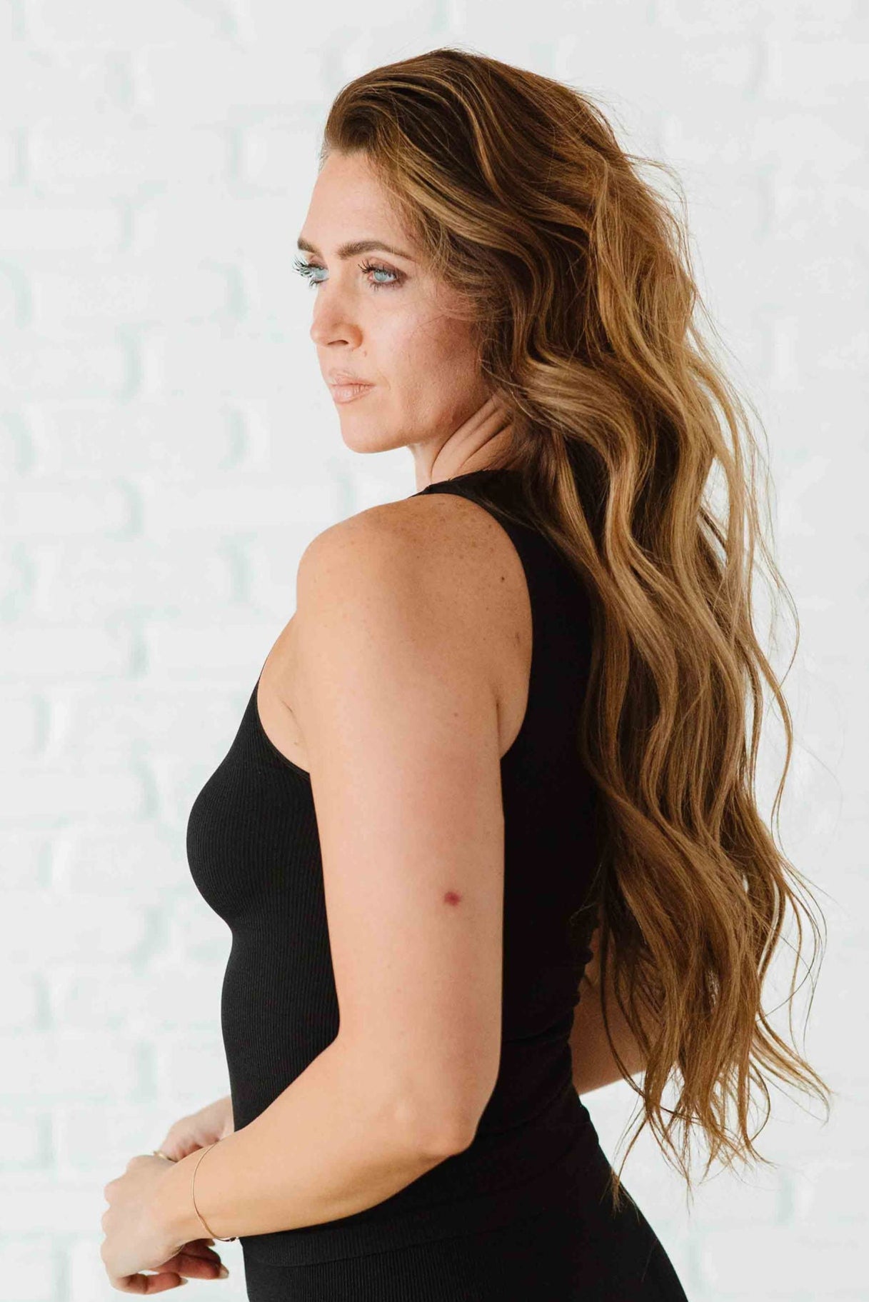 Long Ribbed High Neck - Black