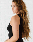 Long Ribbed High Neck - Black