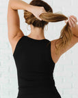 Long Ribbed High Neck - Black