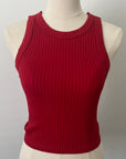 Chunky Ribbed High Neck - Cranberry