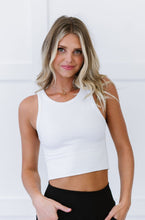 Load image into Gallery viewer, Chevron High Neck Crop - White - 6 left
