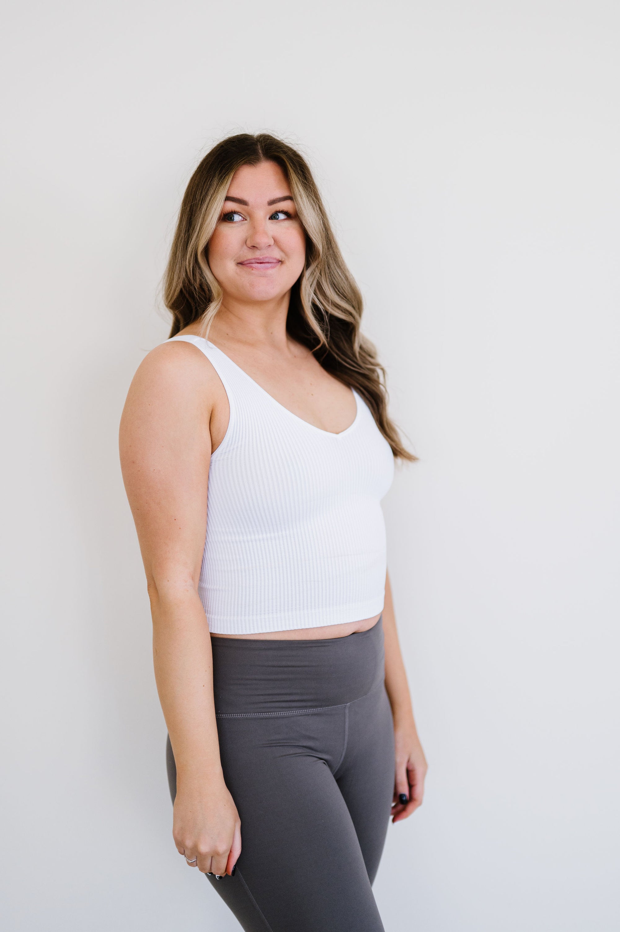 Brami V-Neck Crop - White