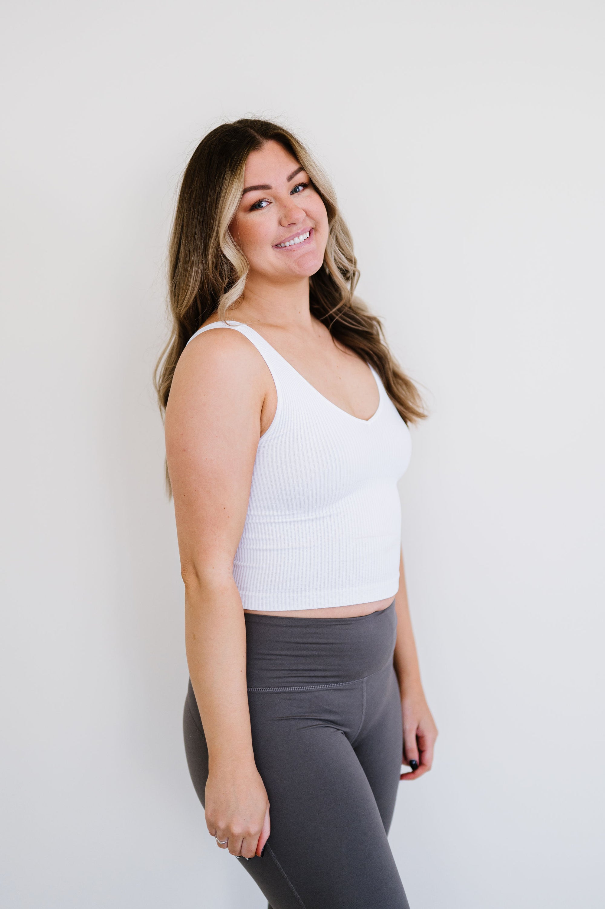 Brami V-Neck Crop - White