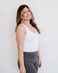 Brami V-Neck Crop - White