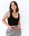 Brami V-Neck Crop - Black