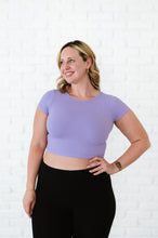 Load image into Gallery viewer, Cropped Ribbed Baby Tee - Lavender
