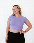 Cropped Ribbed Baby Tee - Lavender