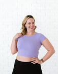 Cropped Ribbed Baby Tee - Lavender