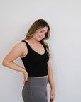 Brami V-Neck Crop - Black