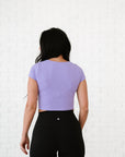 Cropped Ribbed Baby Tee - Lavender