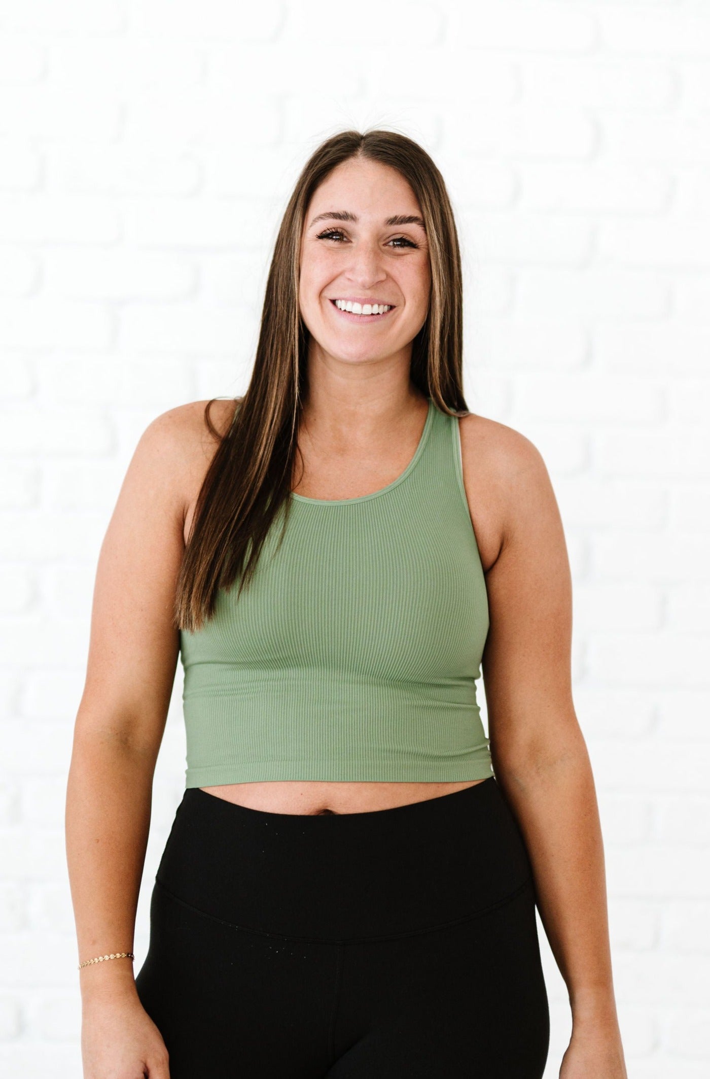 Cropped Racerback - Sage