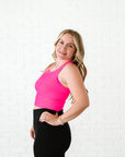 Cropped Racerback - Neon Fuchsia