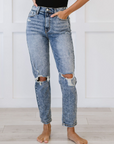 High Rise Distressed Mom Jean *RESTOCKED*