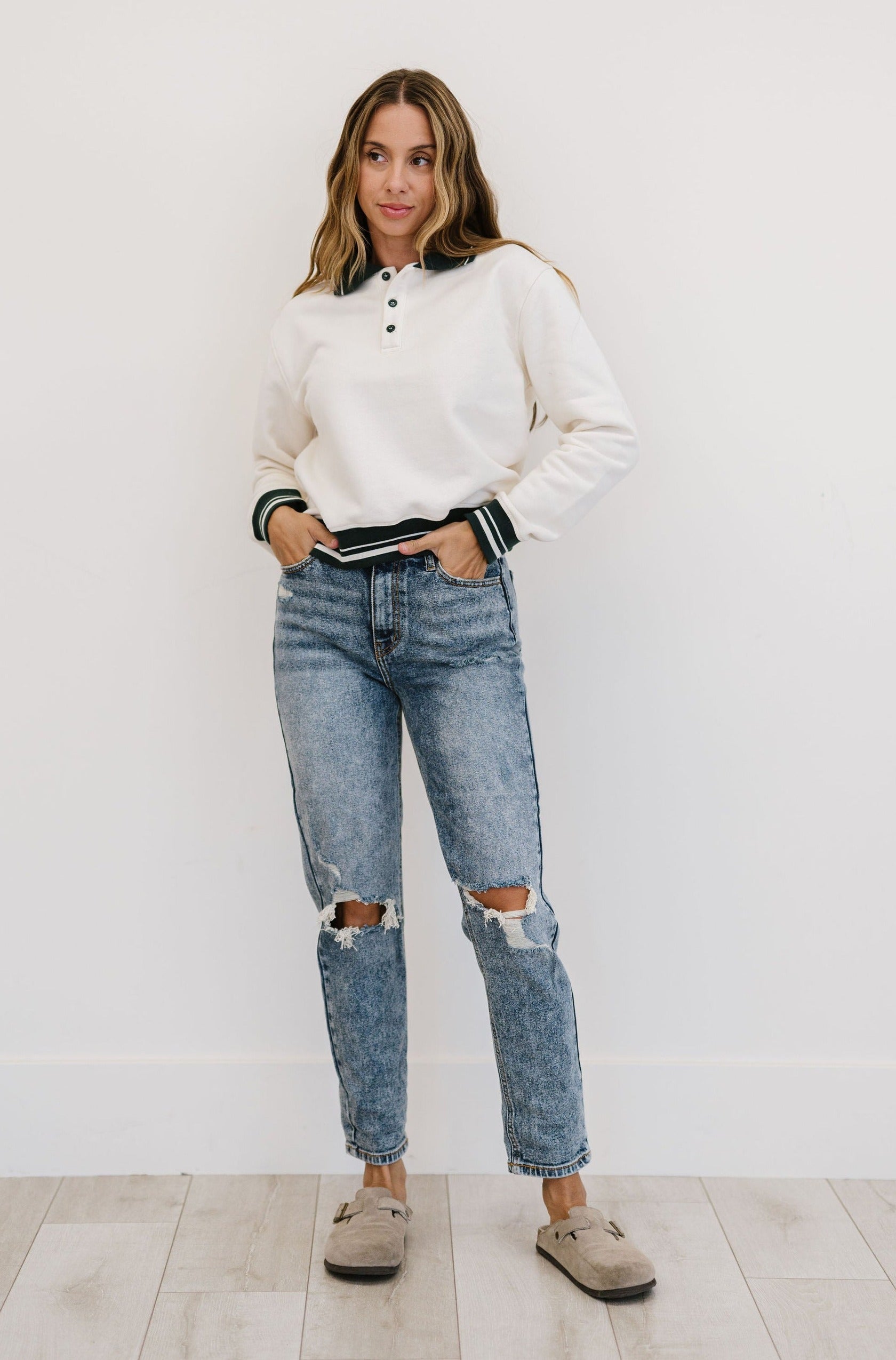 High Rise Distressed Mom Jean *RESTOCKED*