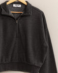 Saturday Afternoon Half Zip Sweatshirt - Black