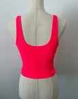 Reversible Brami Crop - Neon Coral