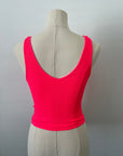 Reversible Brami Crop - Neon Coral