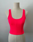 Reversible Brami Crop - Neon Coral