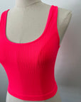 Reversible Brami Crop - Neon Coral