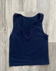 Every Day Cropped Notch Tank - Ink Blue