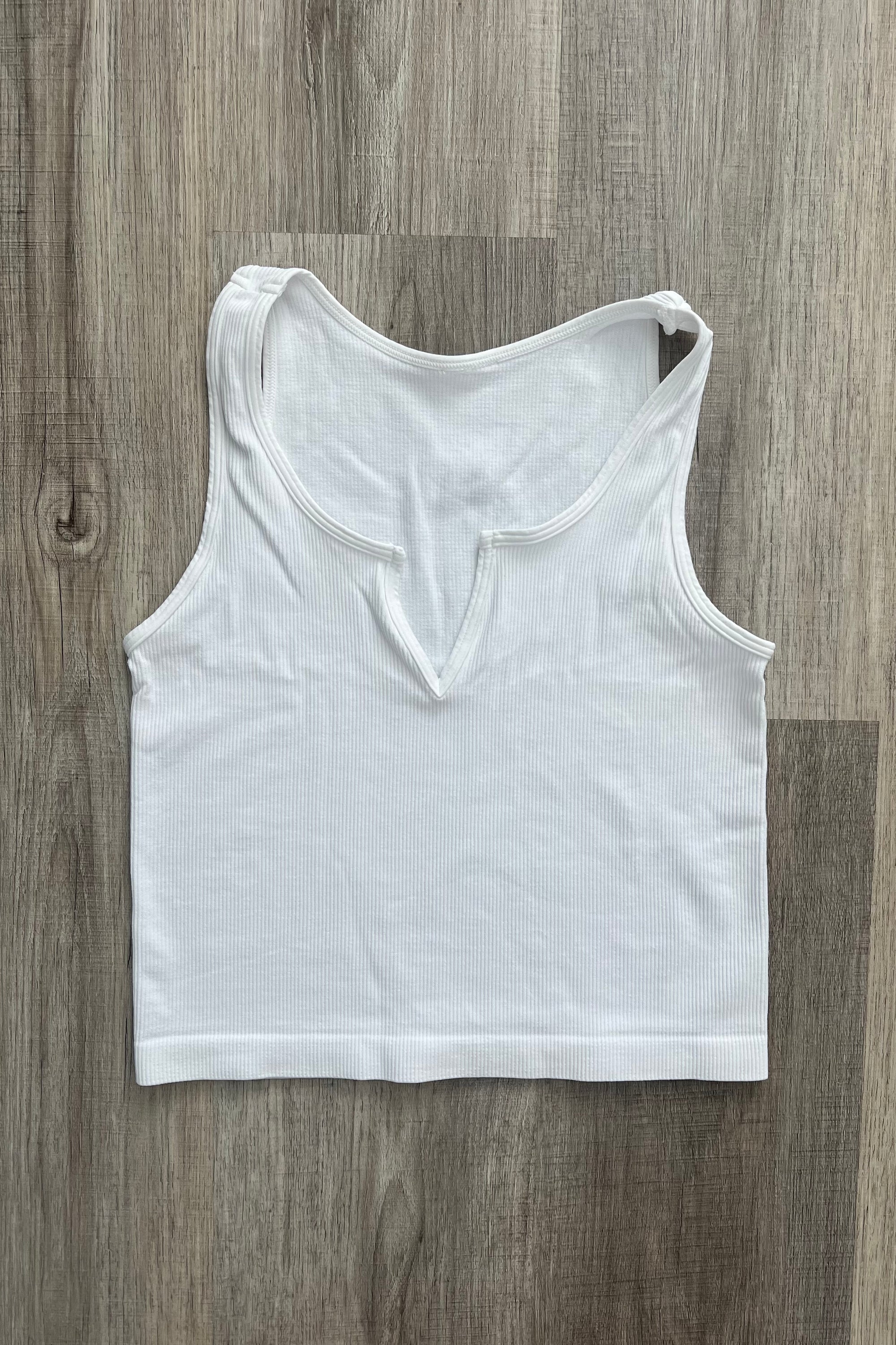 Every Day Cropped Notch Tank - White