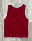 Every Day Cropped Notch Tank - Maroon