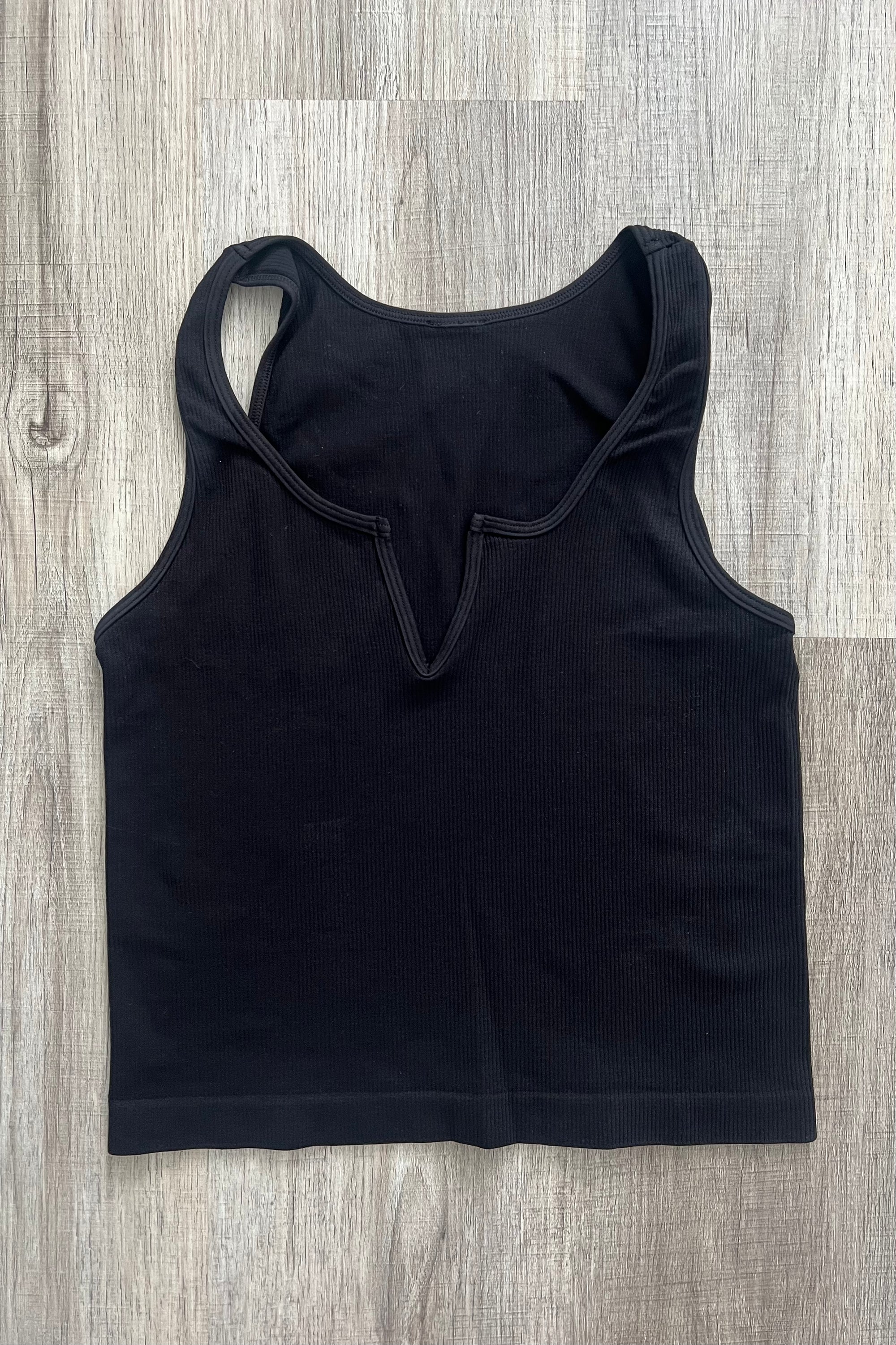 Every Day Cropped Notch Tank - Black