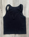 Every Day Cropped Notch Tank - Black