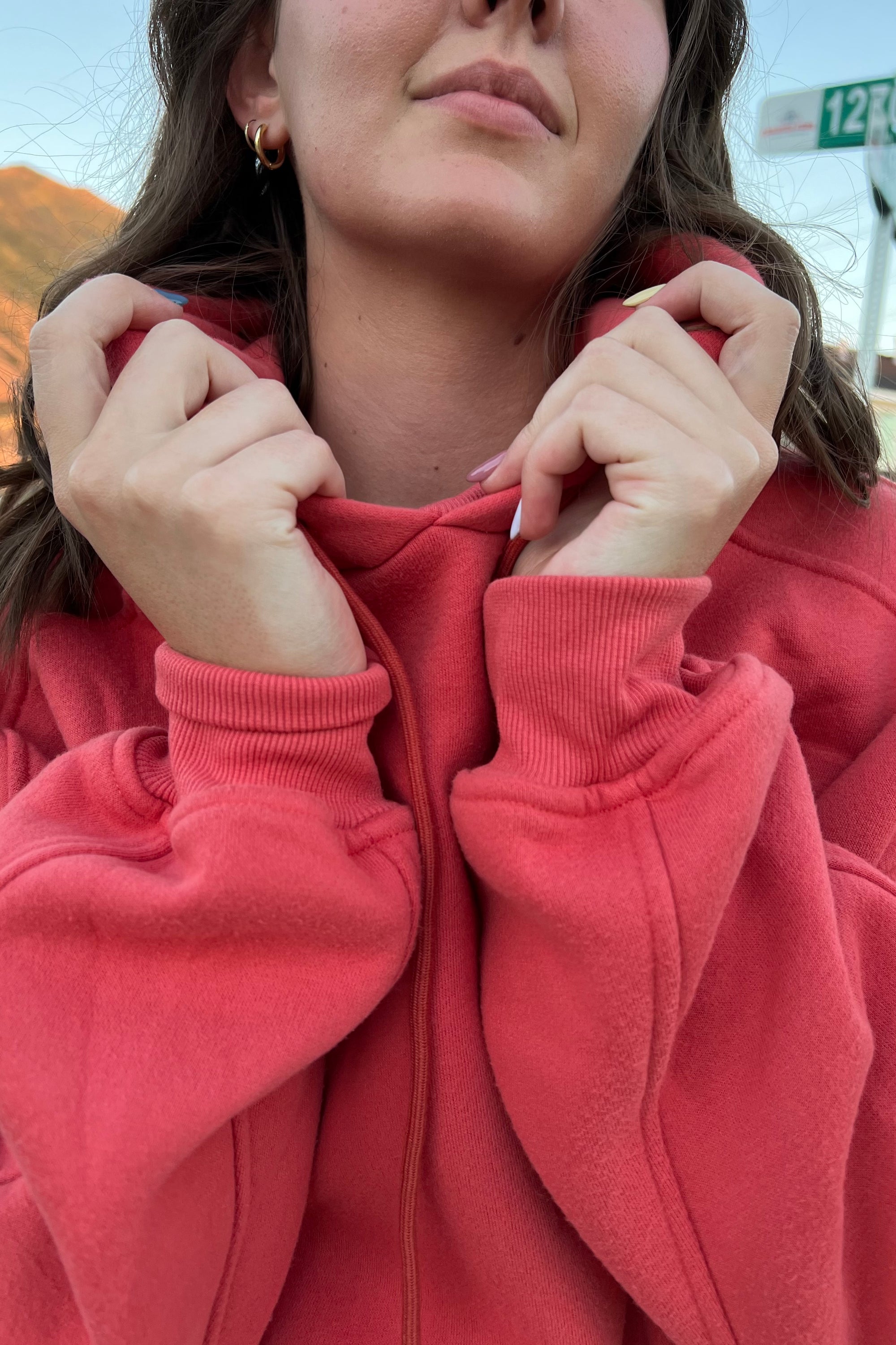 Cozy Girl Plush Sweat Set - Coral