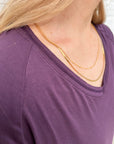 Buttery Short Sleeve V-Neck Tee - Plum