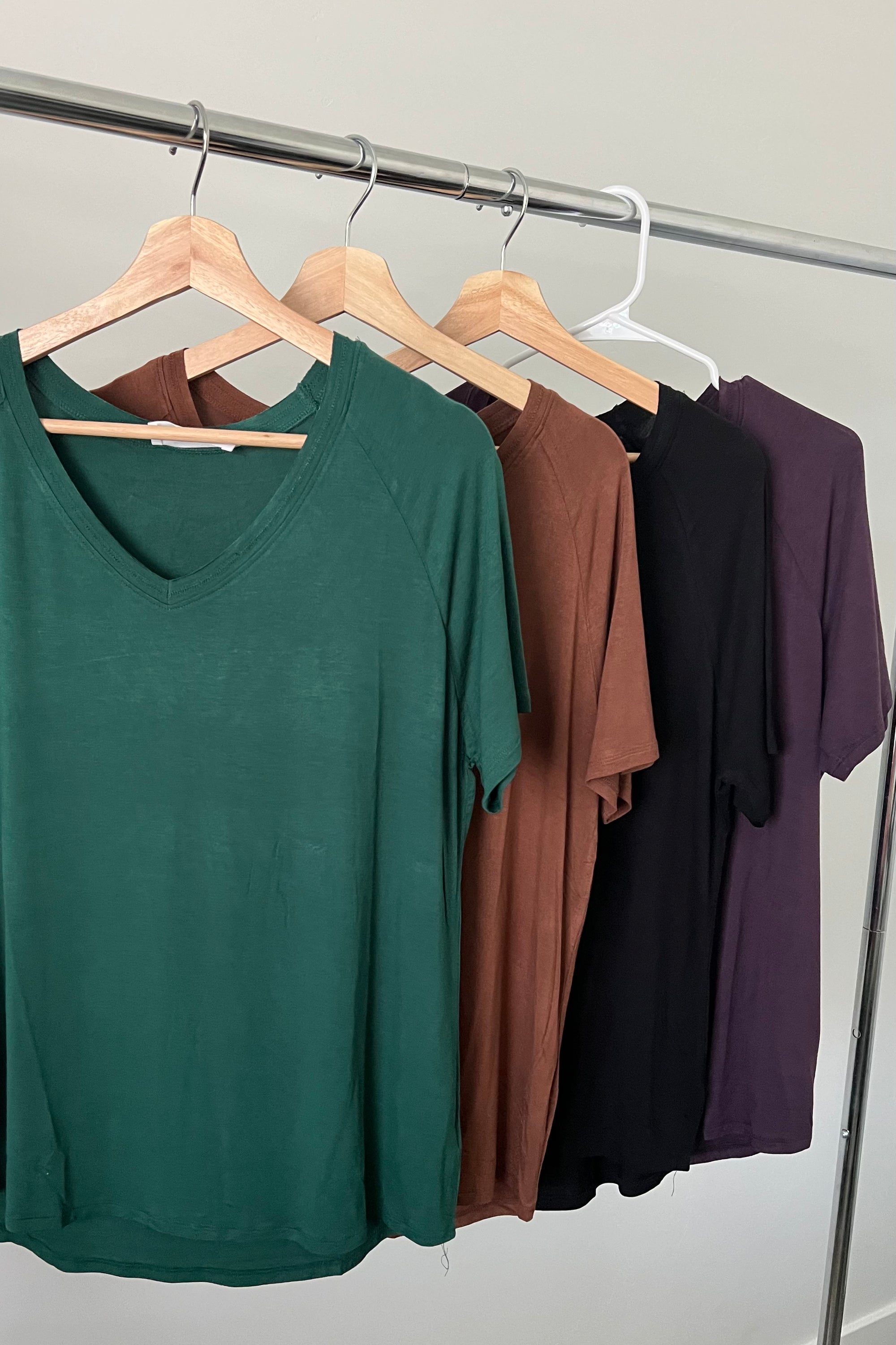 Buttery Short Sleeve V-Neck Tee - Emerald