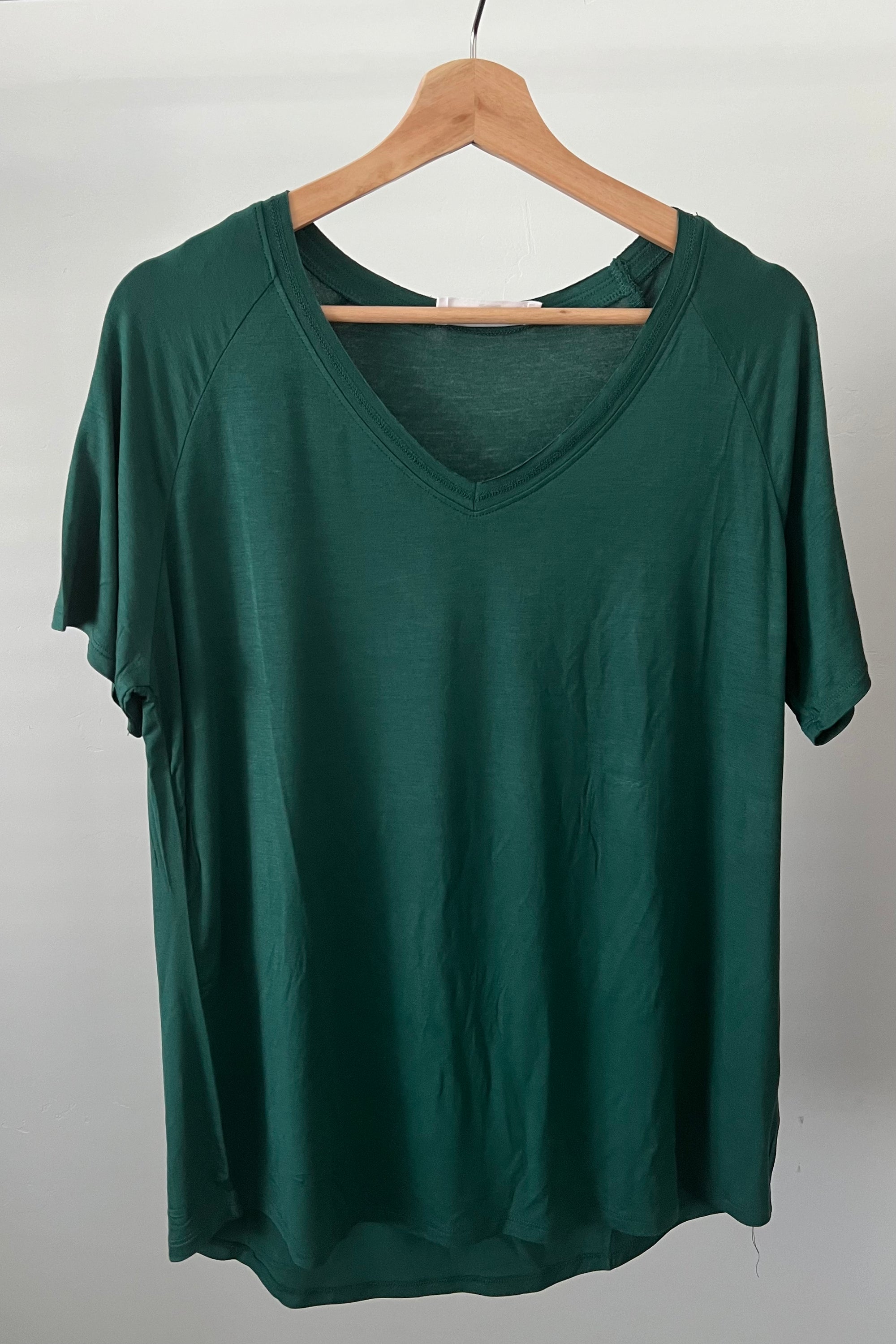 Buttery Short Sleeve V-Neck Tee - Emerald