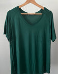 Buttery Short Sleeve V-Neck Tee - Emerald