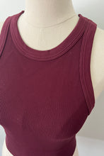 Load image into Gallery viewer, Wide Seam Ribbed High Neck Crop - Fig
