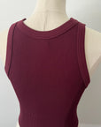 Wide Seam Ribbed High Neck Crop - Fig