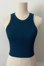 Load image into Gallery viewer, Wide Seam Ribbed High Neck Crop - Dark Teal
