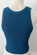 Load image into Gallery viewer, Wide Seam Ribbed High Neck Crop - Dark Teal
