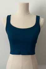 Load image into Gallery viewer, Scoop Chevron Crop Top - Dark Teal
