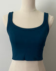 Scoop Chevron Crop Top - Dark Teal