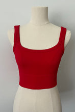 Load image into Gallery viewer, Scoop Chevron Crop Top - Red
