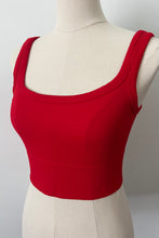 Load image into Gallery viewer, Scoop Chevron Crop Top - Red
