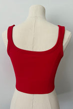 Load image into Gallery viewer, Scoop Chevron Crop Top - Red
