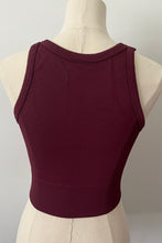 Load image into Gallery viewer, Chevron High Neck Crop - Fig
