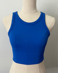 Chevron High Neck Crop - Royal