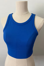 Load image into Gallery viewer, Chevron High Neck Crop - Royal
